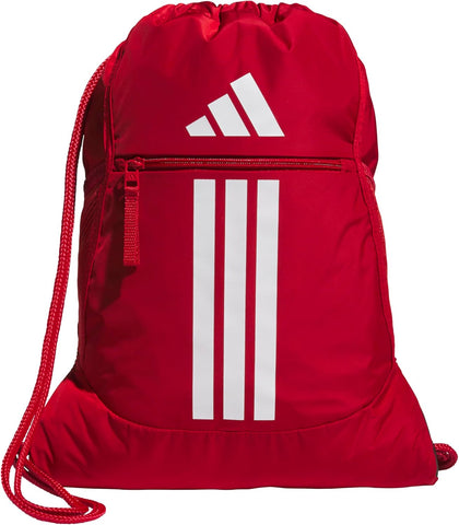adidas Alliance Sackpack, Drawstring, Lightweight Small Gym Bag for Women, Soccer Backpack, Black, One Size