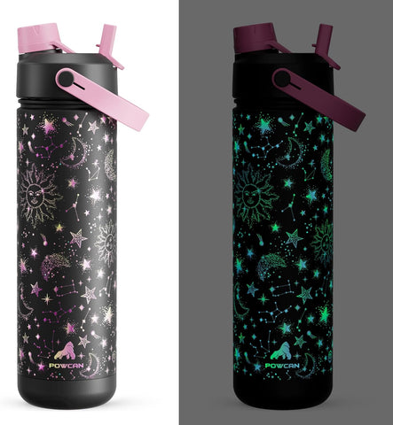26 oz Insulated Water Bottle with 2-in-1 Straw and Spout Lid, Keep Cold 24H, Leak-Proof, Fits in Car Cup Holder, Stainless Steel Water Bottle for Sports, Travel, and School (Cotton Candy)