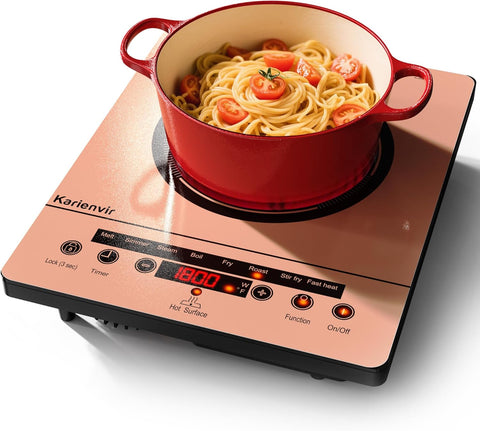 2 Burner Electric Cooktop 110v, 24 Inch Electric Stove Countertop & Built-in, Plug-in Electrics Cooktop, 8 Power Levels & 8 Functions, Touch Control, Safety Lock, Timer, 2000W, Karienvir