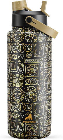26 oz Insulated Water Bottle with 2-in-1 Straw and Spout Lid, Keep Cold 24H, Leak-Proof, Fits in Car Cup Holder, Stainless Steel Water Bottle for Sports, Travel, and School (Cotton Candy)