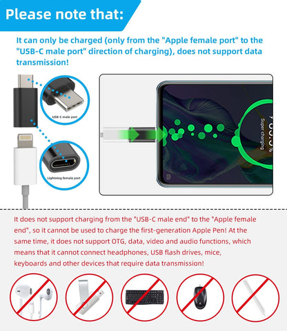 3Pack,Lightning Female to USB C Male Adapter,Compatible with Apple iPhone 15 Pro Max Plus iPad 10、Air4/5、Mini6 Galaxy Note S10 S20 S21 Google Pixel Charging Type C Charger Connector Cable