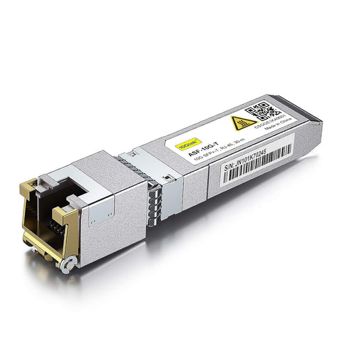 10Gtek 𝟭𝟬𝗚𝗕𝗮𝘀𝗲-𝗧 𝗦𝗙𝗣+ 𝘁𝗼 𝗥𝗝-𝟰𝟱 𝗧𝗿𝗮𝗻𝘀𝗰𝗲𝗶𝘃𝗲𝗿, 10Gbe SFP+ Copper Ethernet CAT6a Module, up to 30m, for Cisco SFP-10G-T-S, Ubiquiti UniFi, Fortinet, TP-Link and More