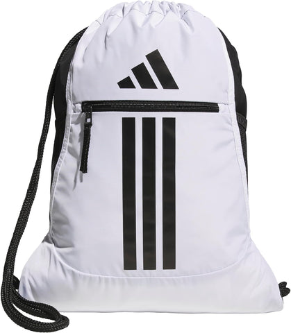 adidas Alliance Sackpack, Drawstring, Lightweight Small Gym Bag for Women, Soccer Backpack, Black, One Size