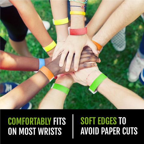 500 WristCo Tyvek Wristbands for Events – 500 Count, 5-Color Variety Pack – Tamper-Proof Design Prevents Reuse – Premium-Grade Bracelets for Hospital & Medical ID, Party, VIP Identification