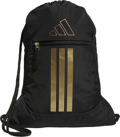 adidas Alliance Sackpack, Drawstring, Lightweight Small Gym Bag for Women, Soccer Backpack, Black, One Size
