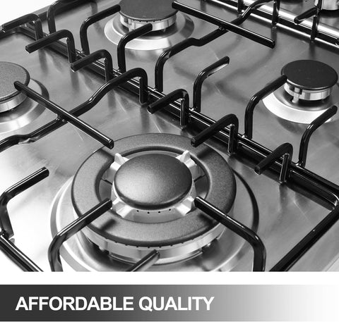 24″x20″ Built in Gas Cooktop 4 Burners Stainless Steel Stove with NG/LPG Conversion Kit Thermocouple Protection and Easy to Clean (20Wx24L)