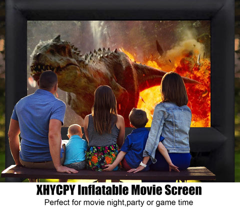 16ft Inflatable Movie Screen Outdoor Projector Screen with Air Blower Storage Bag - Front/Rear Projection, Easy Set Up Blow Up Screen for Backyard Movie Night, Theme Parties, Celebrations