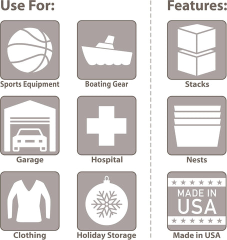 Akro-Mils KeepBox 12 Gallon Storage Container, Nesting and Stackable Plastic Storage Box with Lid Attached, Clear Tote for Garages, Closets, and Moving, 21-1/2" x 15" x 12-1/2", Clear/Blue