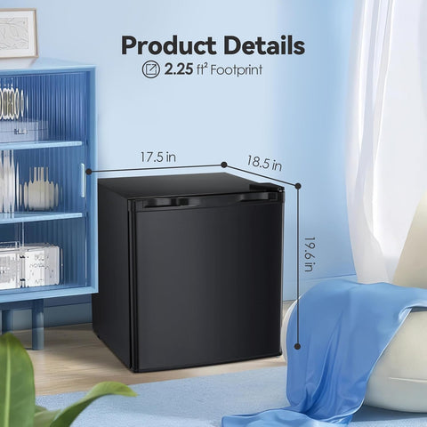 1.1 Cu.ft Small Upright Freezer, Compact Mini Freezer with Removable Shelves, Adjustable Thermostat, Reversible Door Hinge, Quiet for Home/Office/Kitchen/Dorm, Black