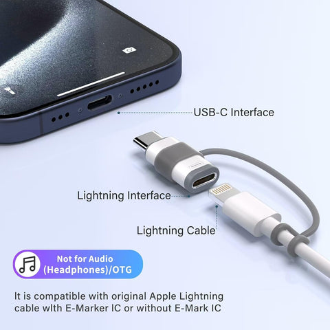4 Pack Lightning to USB C Adapter for iPhone 15/16 Pro/16 Pro Max/Plus,Samsung S24,iPad Air,Nintendo Switch,Fast Charging&Data Transfer (Lightning to USB C Adapter)