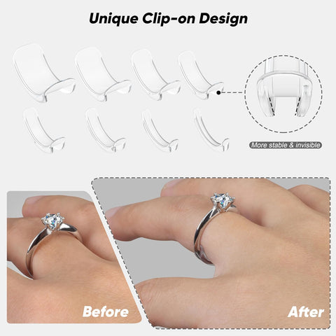 Ajustador de tamaño de anillo para anillos sueltos para cualquier anillo reductor de tamaño de anillo espaciador anillo protector