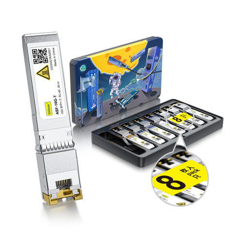 10Gtek 𝟭𝟬𝗚𝗕𝗮𝘀𝗲-𝗧 𝗦𝗙𝗣+ 𝘁𝗼 𝗥𝗝-𝟰𝟱 𝗧𝗿𝗮𝗻𝘀𝗰𝗲𝗶𝘃𝗲𝗿, 10Gbe SFP+ Copper Ethernet CAT6a Module, up to 30m, for Cisco SFP-10G-T-S, Ubiquiti UniFi, Fortinet, TP-Link and More