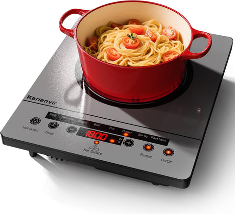 2 Burner Electric Cooktop 110v, 24 Inch Electric Stove Countertop & Built-in, Plug-in Electrics Cooktop, 8 Power Levels & 8 Functions, Touch Control, Safety Lock, Timer, 2000W, Karienvir