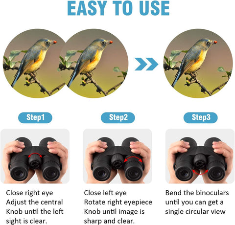 10x42 Binoculars for Adults - Professional HD Roof BAK4 Prism Lens Binoculars for Bird Watching, Hunting, Travel, Sports, Cruise, Concert, with Carrying Bag