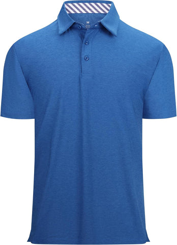 Alex Vando Mens Golf Shirt Moisture Wicking Quick-Dry Short Sleeve Casual Polo Shirts for Men