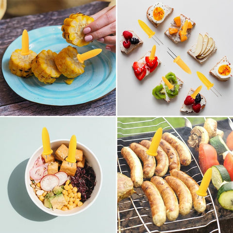 24 Pack Stainless Steel Corn Holders - Corn on the Grill & Cob Skewers for Home & BBQ Cooking
