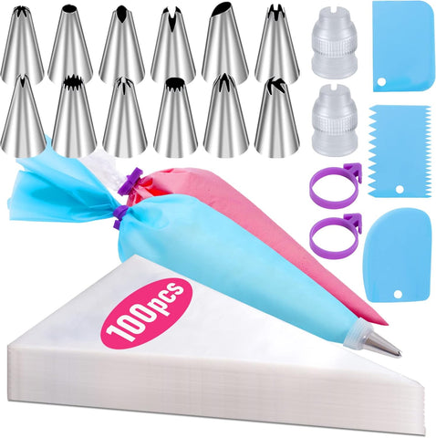 16 Inch Piping Bags Disposable, 100Pcs Large Pastry Bags, Frosting Bags, Cake Decorating Bags, Decorating Bags Large Piping Bags, Decorating Bags