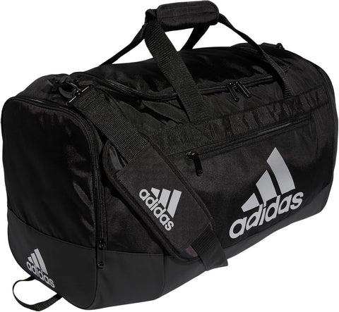 adidas Unisex Defender 4.0 Gym Duffel Bag for Men and Women, Black/White, Medium (66L)