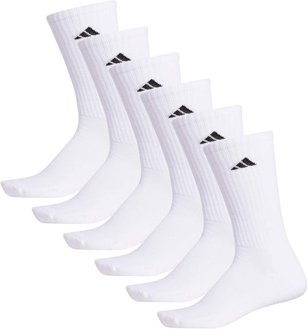 adidas Men's Athletic Cushioned 6-Pack Crew, Cushioned Crew Socks with Arch Compression for a Secure Fit