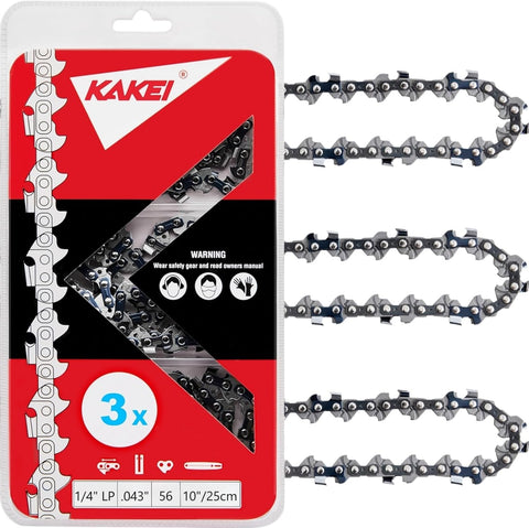 18 Inch Chainsaw Chain 3/8" LP Pitch .050" Gauge 62 Drive Links Fits Poulan, Kobalt, Echo, Ego, Greenworks and More- S62 (3 Chains)