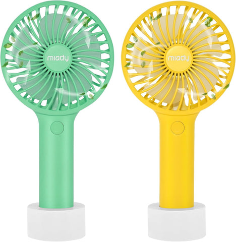 2-Pack Upgraded 5000mAh Portable Handheld Fan 3 Speed Mini USB Strong Wind 7-20 Hours Runtime Personal Electric for Travel Office Outdoor