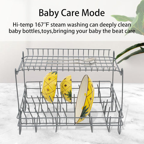 3-in-1 Function Countertop Dishwasher,White Portable Dishwasher with 7L Built-In Water Tank,No Hookup Needed,5 Programs,360°Dual Spray,Air-Dry Function, Mini Dishwasher for Apartments & Rvs