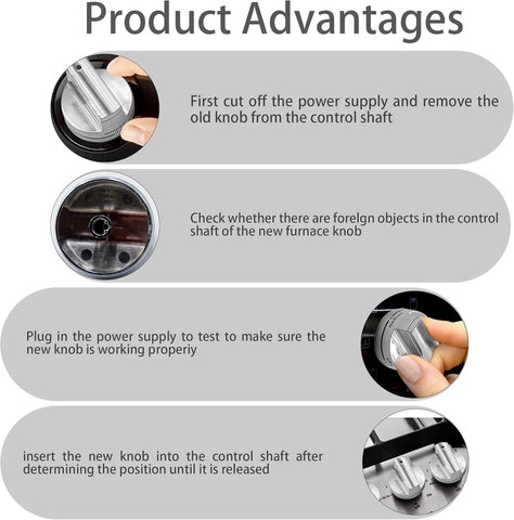 1PCS W11101439 Gas Range Knobs, Upgraded Ultra Heat Resistant ABS Plastic Burner Control Knobs, Compatible with Maytag MGR6600FZ0, MGR6600FB0, MGR6600FW0, MGR7700LZ1 and More