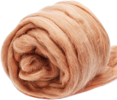 3.53oz Wool Roving Yarn, Wool Felting Supplies, Pure Wools, Chunky Yarn, Spinning Wool Roving for Needle Felting Wet Felting DIY Hand Spinning (White)