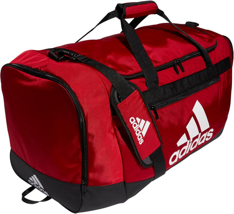 adidas Unisex Defender 4.0 Gym Duffel Bag for Men and Women, Black/White, Medium (66L)