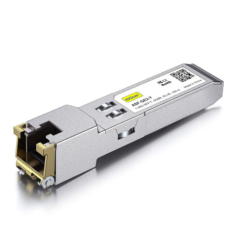 10Gtek 𝟭𝟬𝗚𝗕𝗮𝘀𝗲-𝗧 𝗦𝗙𝗣+ 𝘁𝗼 𝗥𝗝-𝟰𝟱 𝗧𝗿𝗮𝗻𝘀𝗰𝗲𝗶𝘃𝗲𝗿, 10Gbe SFP+ Copper Ethernet CAT6a Module, up to 30m, for Cisco SFP-10G-T-S, Ubiquiti UniFi, Fortinet, TP-Link and More