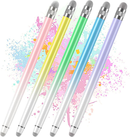 2PCS Stylus Pens for Touch Screens,Stylus Pen for iPhone/iPad/Tablet Android/Microsoft Surface,Compatible with All Touch Screens(White Pink/White Purple)