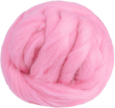 3.53oz Wool Roving Yarn, Wool Felting Supplies, Pure Wools, Chunky Yarn, Spinning Wool Roving for Needle Felting Wet Felting DIY Hand Spinning (White)