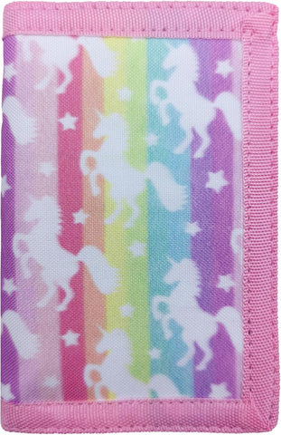 AI-DEE RFID Trifold Canvas Outdoor Sports Wallet for Kids - Front Pocket Wallet with Magic Sticker