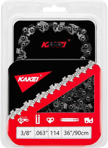 18 Inch Chainsaw Chain 3/8" LP Pitch .050" Gauge 62 Drive Links Fits Poulan, Kobalt, Echo, Ego, Greenworks and More- S62 (3 Chains)