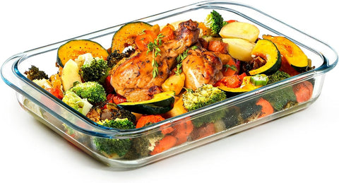 1QT Glass Baking Dish for Oven, Single Serving Glass Pan for Cooking Small Glass Casserole Dish Rectangular Baking Pan Glass Oven Bakeware