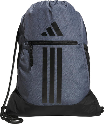 adidas Alliance Sackpack, Drawstring, Lightweight Small Gym Bag for Women, Soccer Backpack, Black, One Size