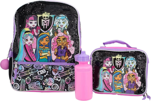 AI ACCESSORY INNOVATIONS Juego de mochila de 5 piezas, mochila escolar para niñas y niños de 16 pulgadas con bolsillo frontal con cremallera, Azul, Grande, Classic