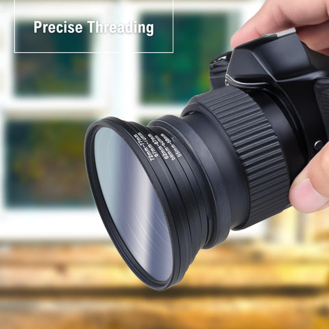 18-Piece Filter Ring Adapter Set - 9X Step-Up Rings and 9X Step-Down Rings for Lens Filters, Lens Hoods, and Lens Converters - Includes 4X Microfiber Cleaning Cloths (7x6 Inches)