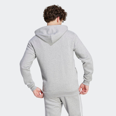 Adidas Men's Standard Essentials Fleece 3-Stripes Full-Zip Hoodie, Medium Grey Heather