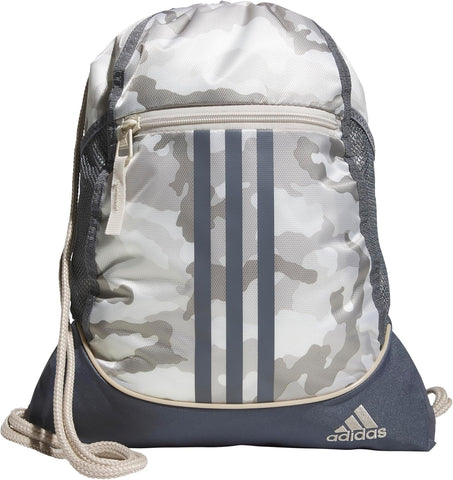 adidas Alliance Sackpack, Drawstring, Lightweight Small Gym Bag for Women, Soccer Backpack, Black, One Size