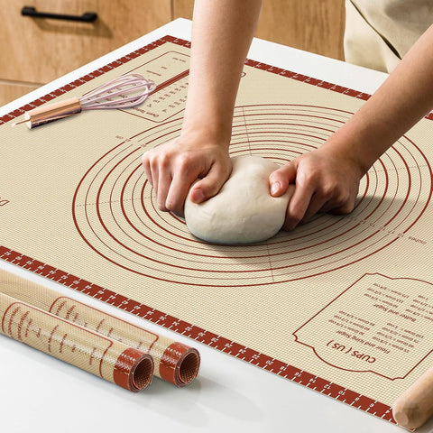 26x16 Inch Extra Thick Silicone Baking Mat with Measurements, Non-slip and Reusable - For Cookies, Bread, Pastry