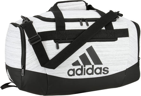 adidas Unisex Defender 4.0 Gym Duffel Bag for Men and Women, Black/White, Medium (66L)