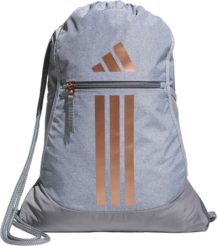 adidas Alliance Sackpack, Drawstring, Lightweight Small Gym Bag for Women, Soccer Backpack, Black, One Size