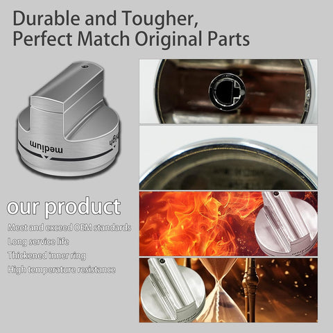 1PCS W11101439 Gas Range Knobs, Upgraded Ultra Heat Resistant ABS Plastic Burner Control Knobs, Compatible with Maytag MGR6600FZ0, MGR6600FB0, MGR6600FW0, MGR7700LZ1 and More