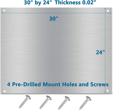 24" By 30" Stainless Steel Stove Backsplash Splatter Guard SP3604 Range Hood Backsplash Wall Shield Metal Panel, Ultra Flat Easy Clean And Install, 1 Year Sales Guarantee