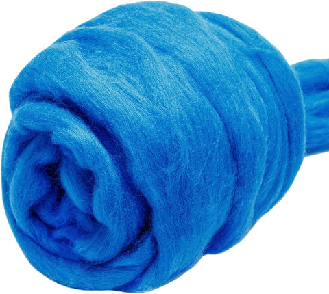 3.53oz Wool Roving Yarn, Wool Felting Supplies, Pure Wools, Chunky Yarn, Spinning Wool Roving for Needle Felting Wet Felting DIY Hand Spinning (White)