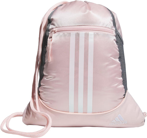 adidas Alliance Sackpack, Drawstring, Lightweight Small Gym Bag for Women, Soccer Backpack, Black, One Size