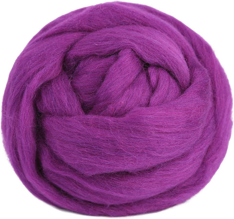 3.53oz Wool Roving Yarn, Wool Felting Supplies, Pure Wools, Chunky Yarn, Spinning Wool Roving for Needle Felting Wet Felting DIY Hand Spinning (White)