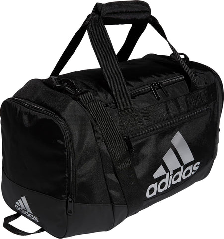 adidas Unisex Defender 4.0 Gym Duffel Bag for Men and Women, Black/White, Medium (66L)