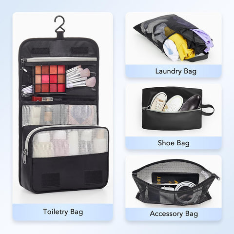 10 Set Compression Packing Cubes for Travel Essentials,Compressible Expandable Packing Cubes for Suitcase,OlarHike Luggage Organizer Bags for Travel,Handy Helper for Organizing Clothes(Black)